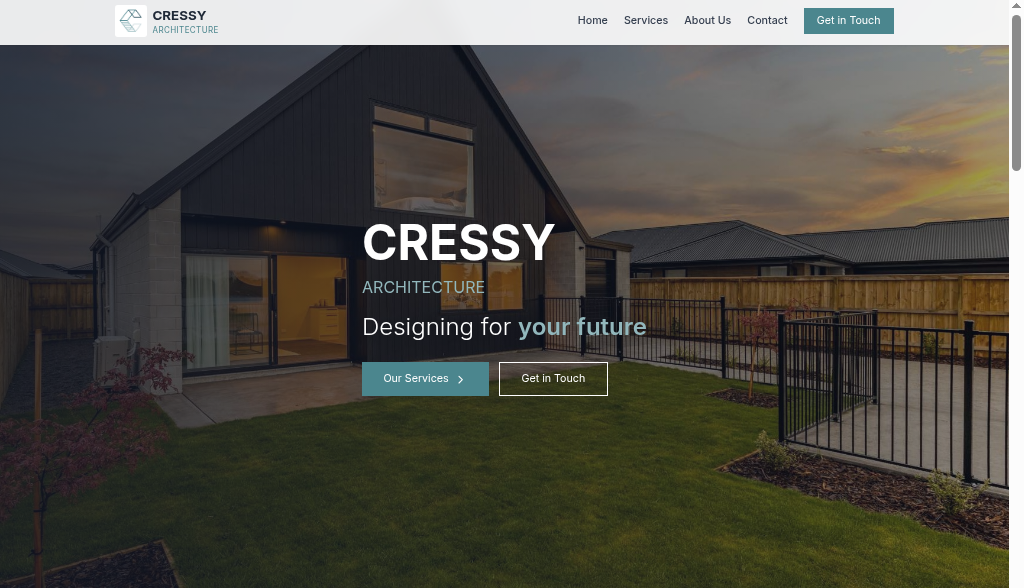 Cressy Architecture website screenshot